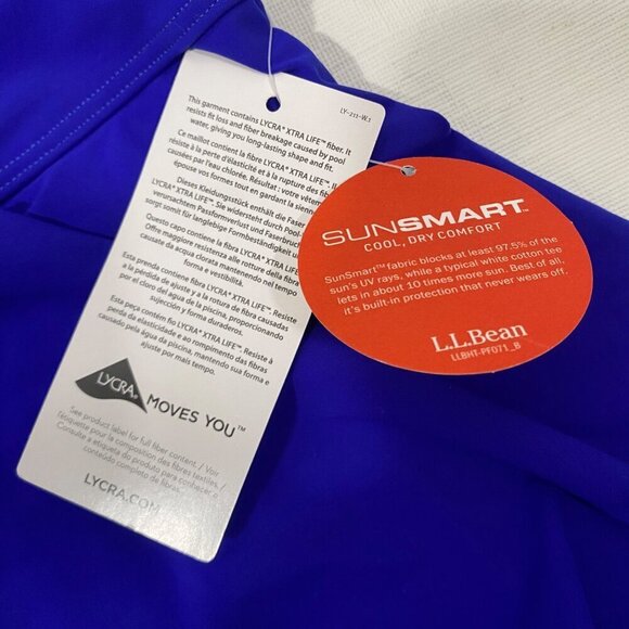 L.L.Bean Shaping swimwear swim skirt royal blue women’s 10R UPF 50+ modest NWT - Picture 5 of 10